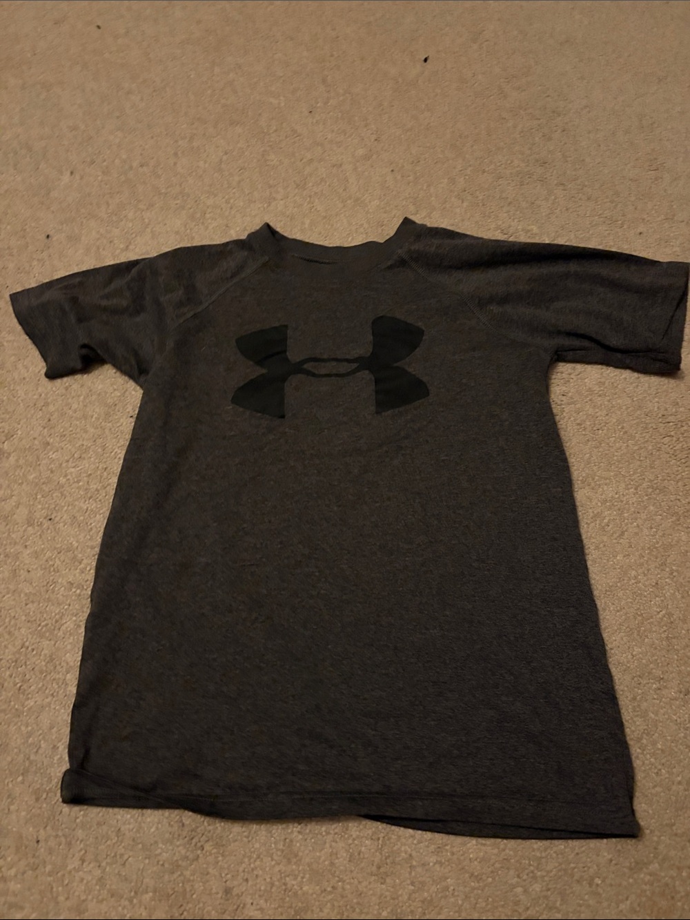 Under Armour Charcoal Gray Athletic Tee with Black Logo
